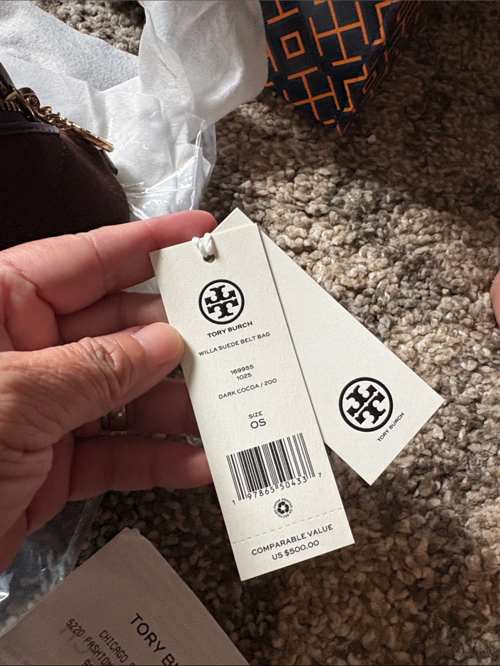 Tory Burch Willa Suede Belt Bag/crossbody  in Dark Cocoa - Picture 10 of 10
